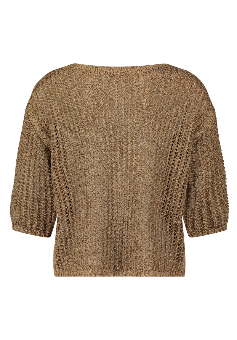 Lochstrick-Pullover