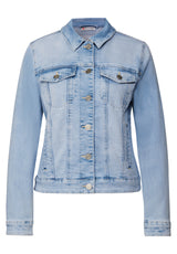 Jeansjacke im Bleached-Look