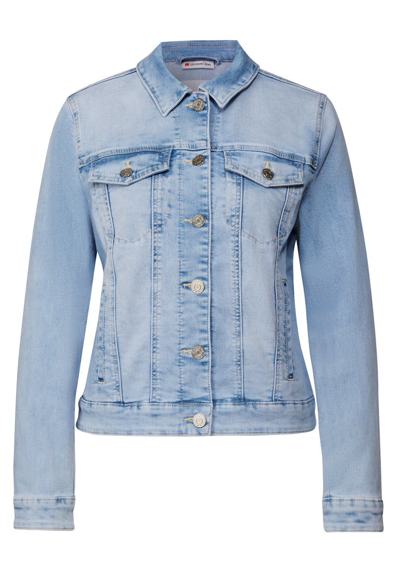 Jeansjacke im Bleached-Look