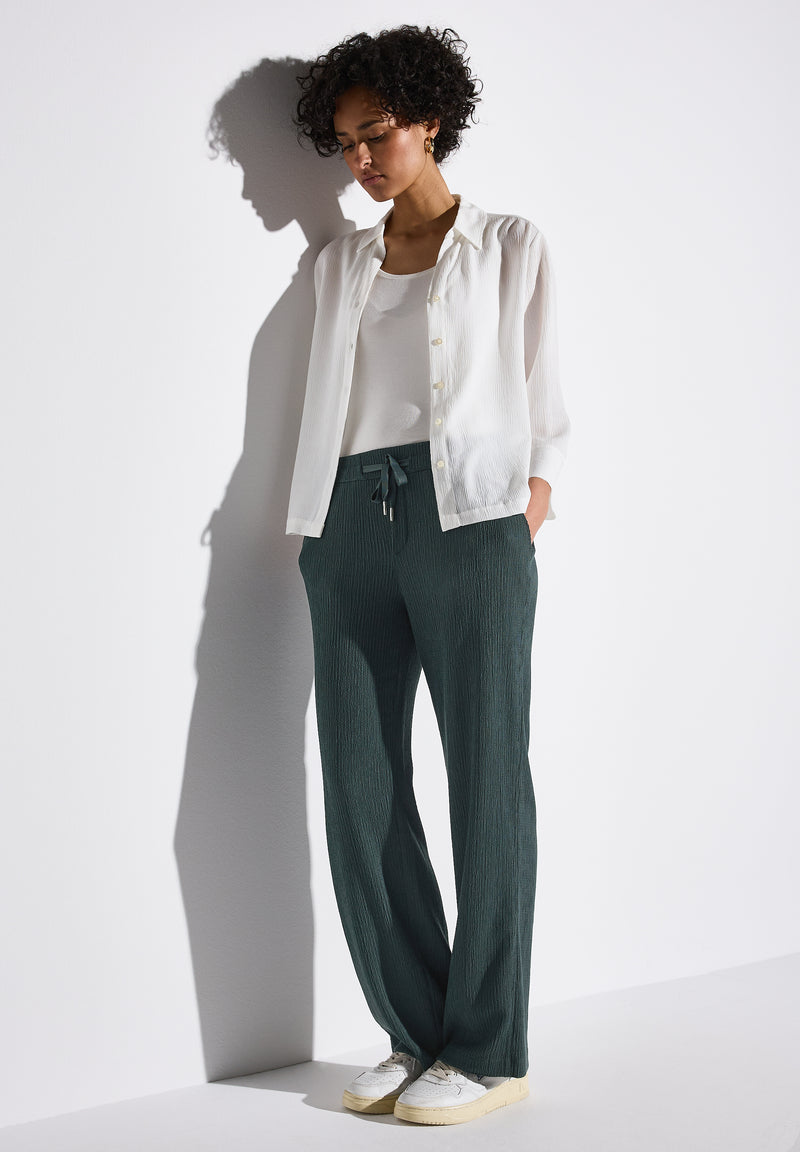 Wide Leg Hose mit Struktur