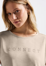 Silk-Look Shirt mit Wording