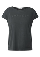 Silk-Look Shirt mit Wording