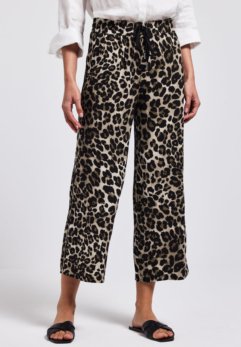 Gemusterte Wide Leg Hose