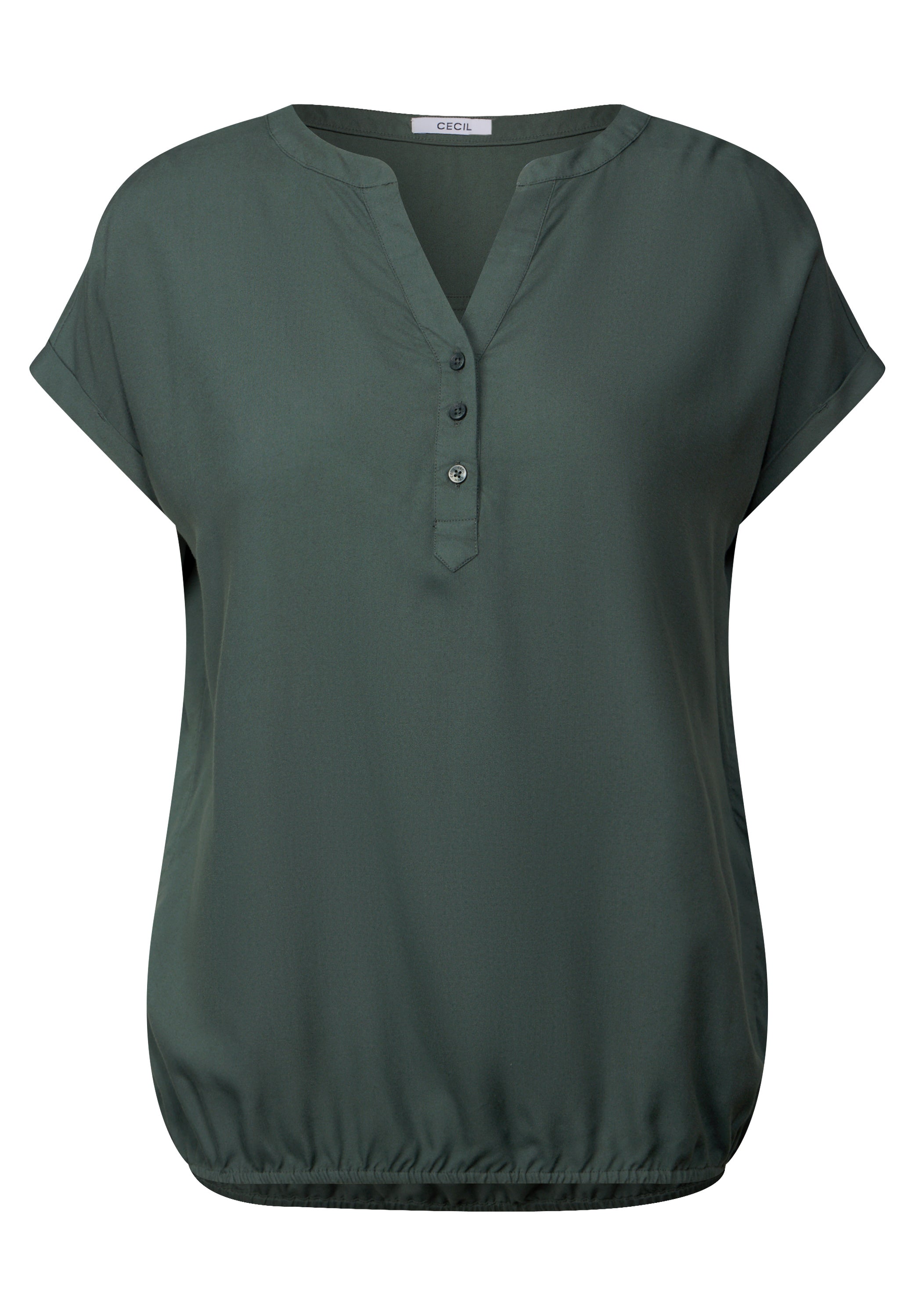 Kurzarmbluse in Unifarbe