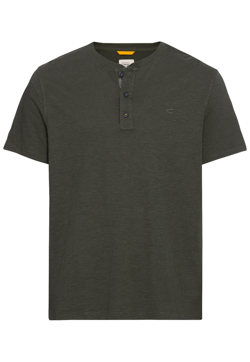 Kurzarm Henleyshirt aus reiner Baumwolle