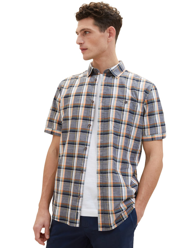 checked slubyarn shirt