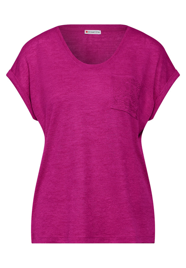 Leinen Look T-Shirt