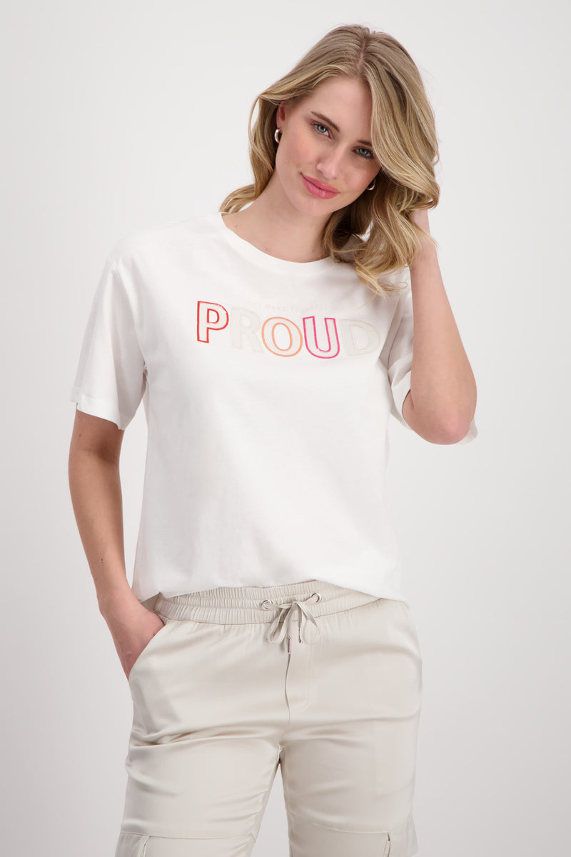T-Shirt mit Pailletten Stickerei