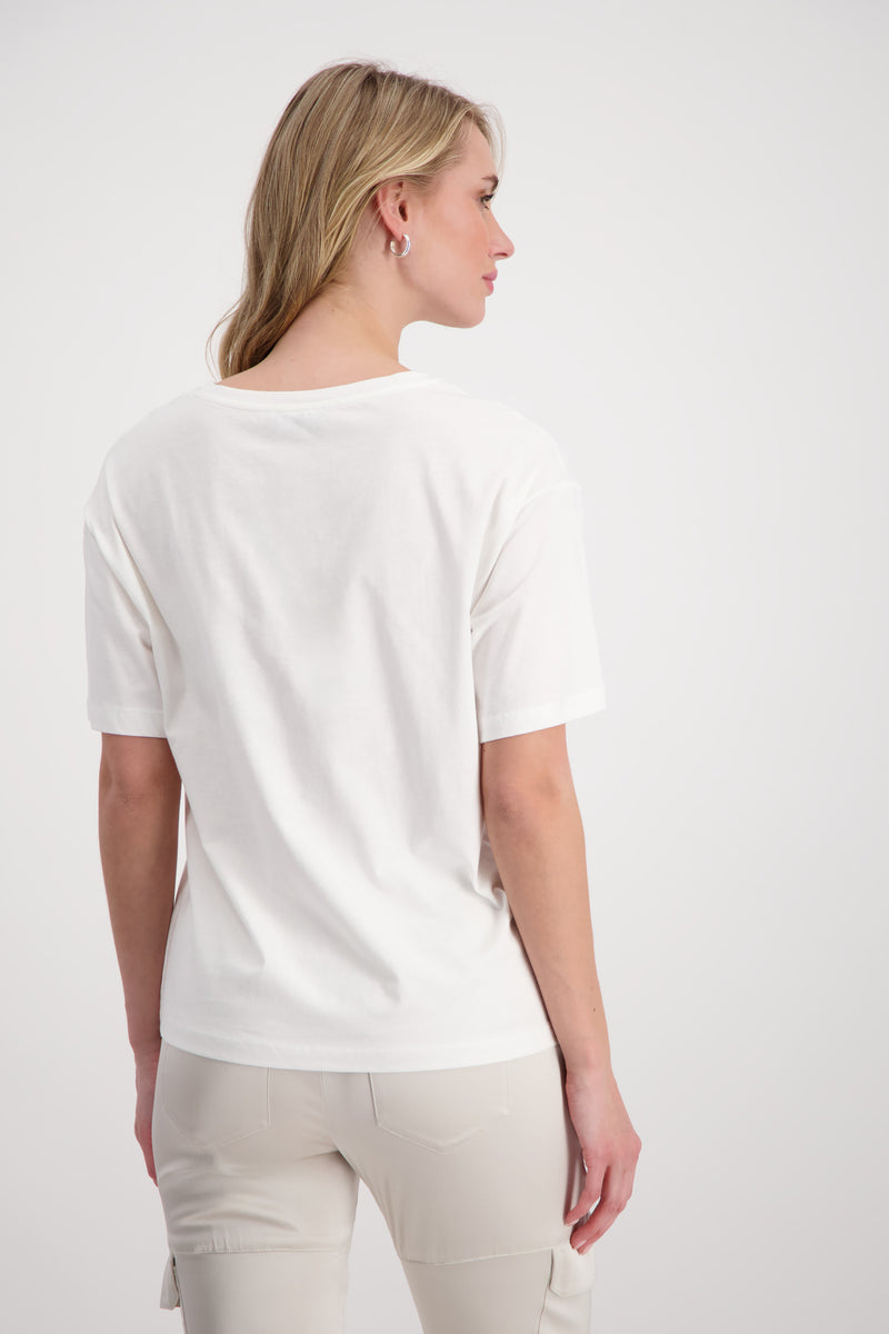 T-Shirt mit Pailletten Stickerei