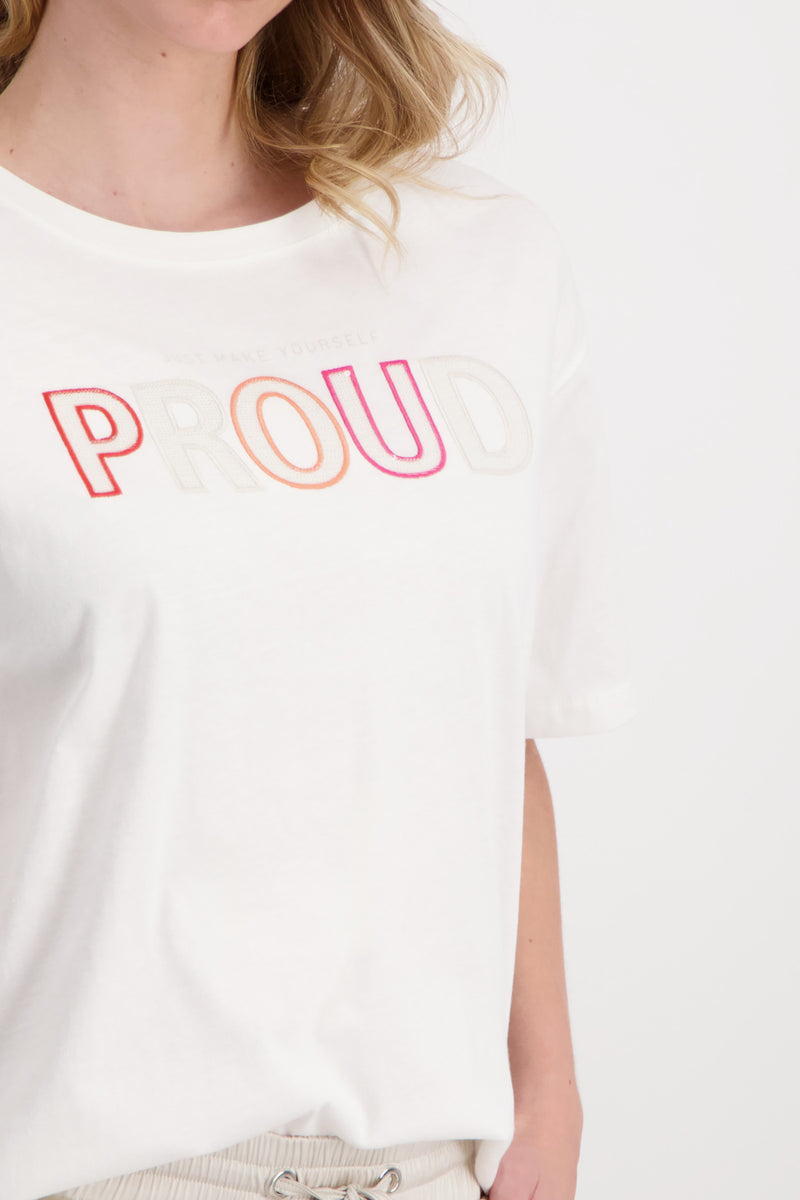 T-Shirt mit Pailletten Stickerei