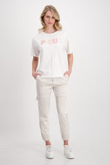T-Shirt mit Pailletten Stickerei