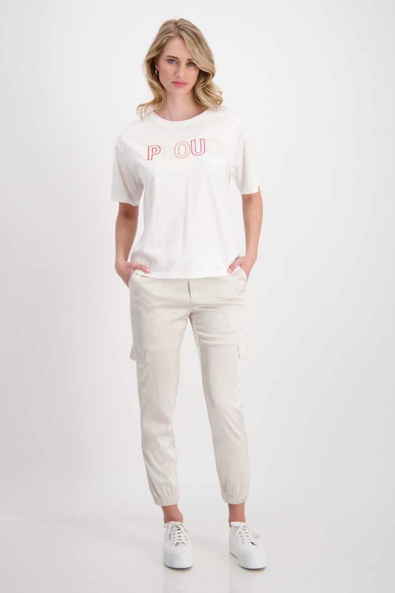 T-Shirt mit Pailletten Stickerei