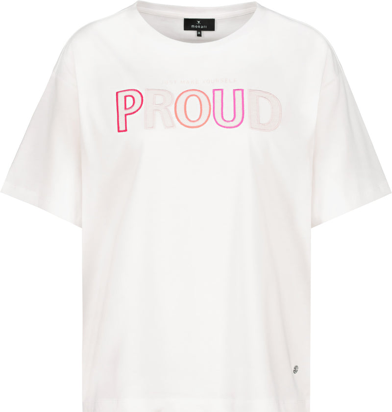 T-Shirt mit Pailletten Stickerei