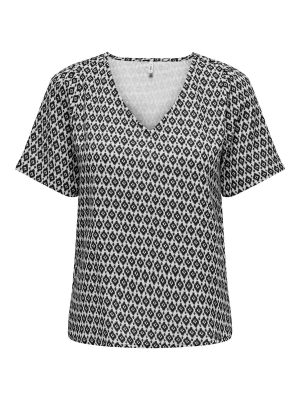 ONLNORA LIFE S/S V-NECK TOP PTM