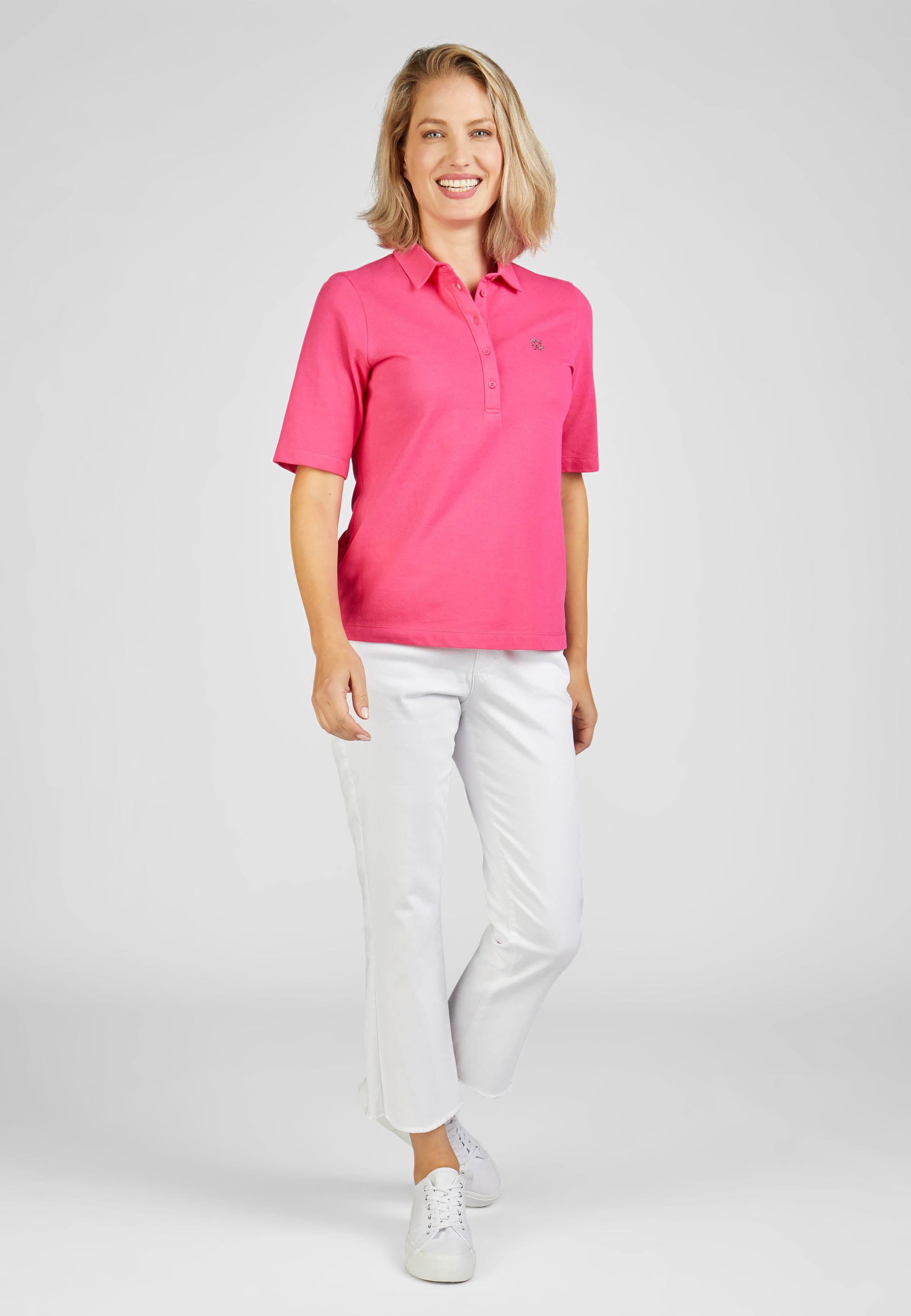 T-Shirt mit klassischer Knopfleiste