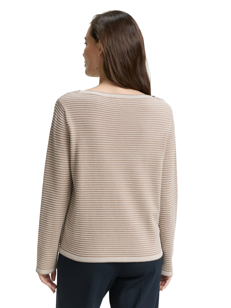 Strickpullover mit U-Boot-Ausschnitt