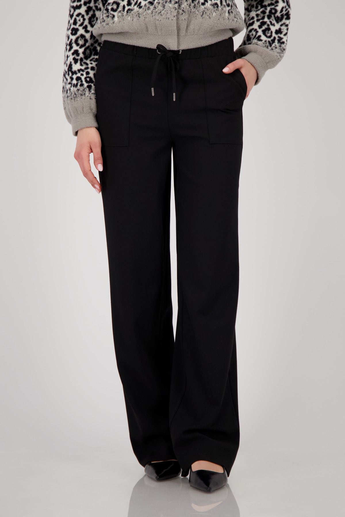 Elastische Wide-Leg-Hose