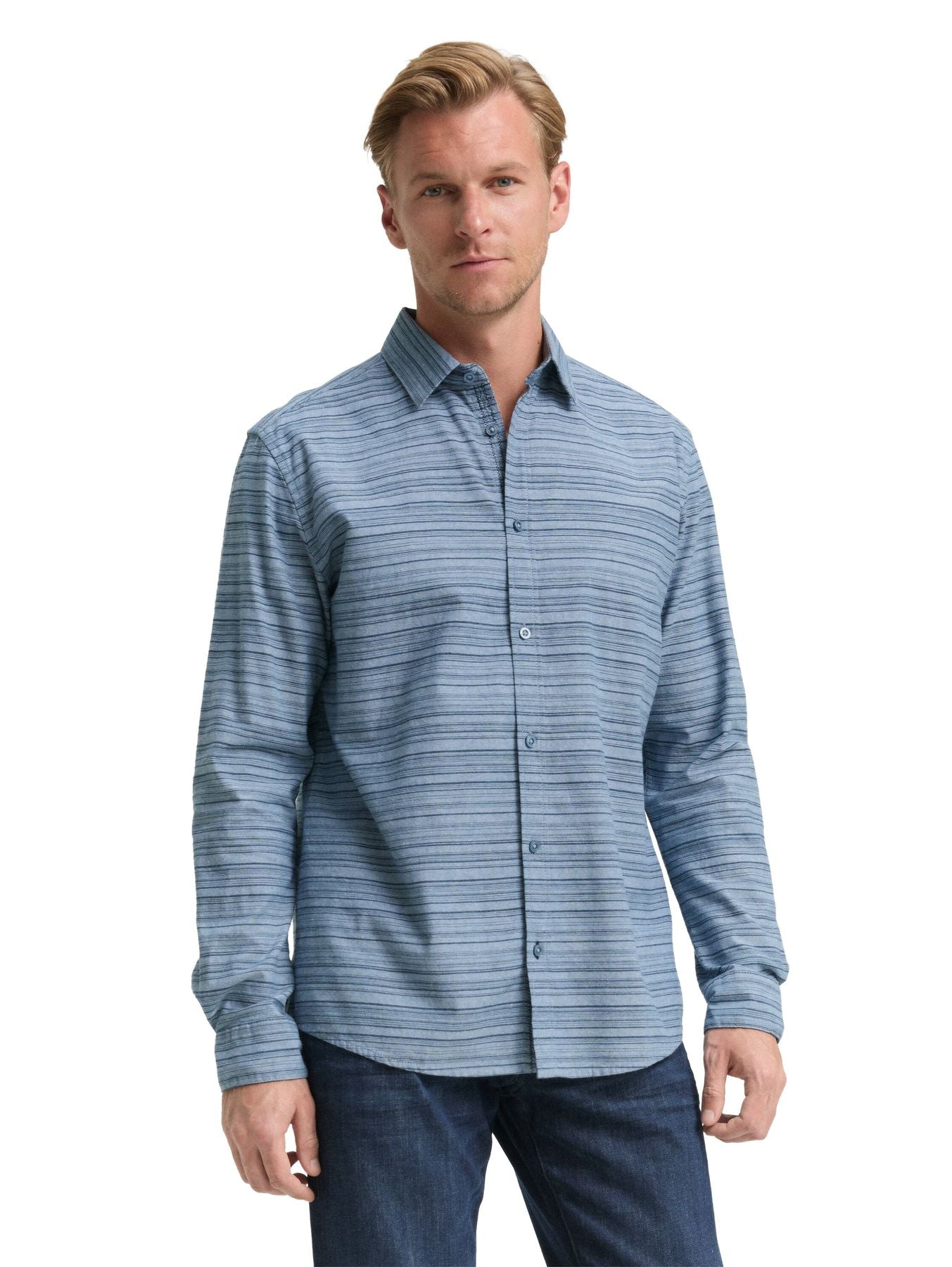 Regular Fit Hemd mit Streifenmuster