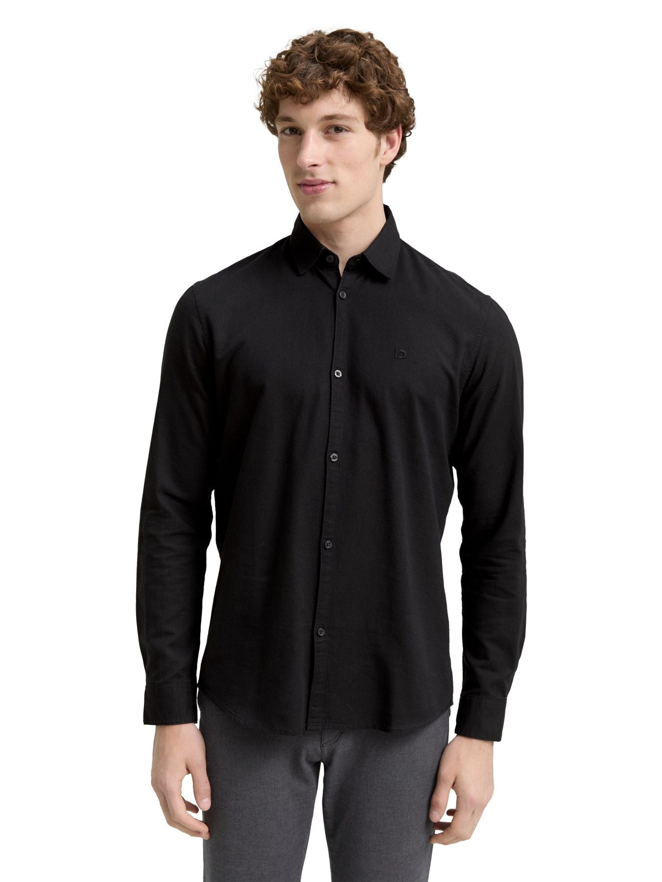 Regular Fit Hemd mit Logo-Stickerei