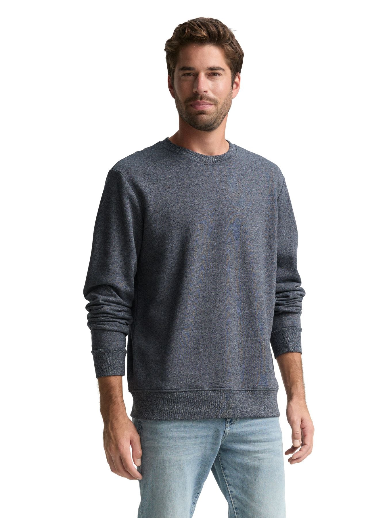 Sweatshirt in Melange-Optik