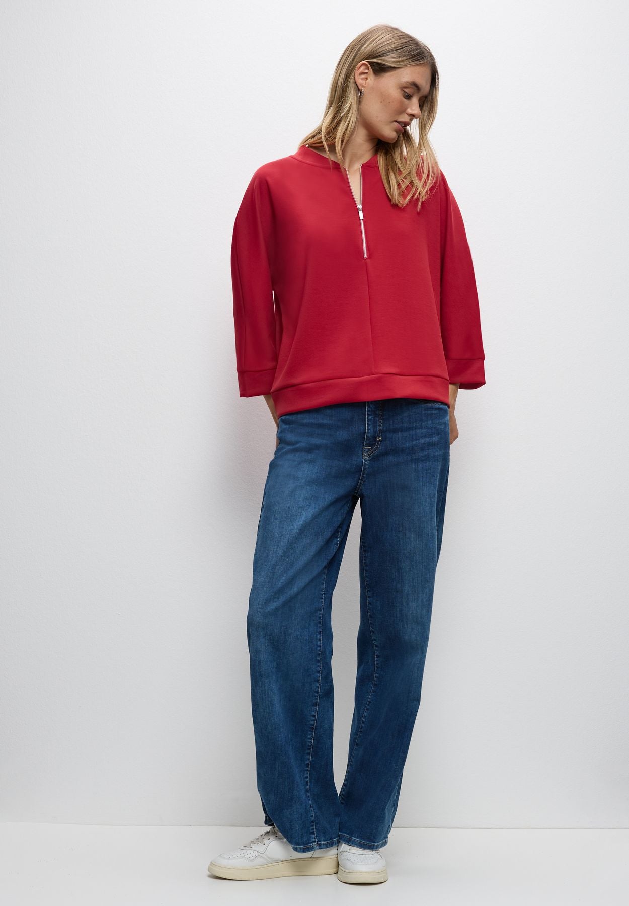 Silk-Look Shirt mit Zipper