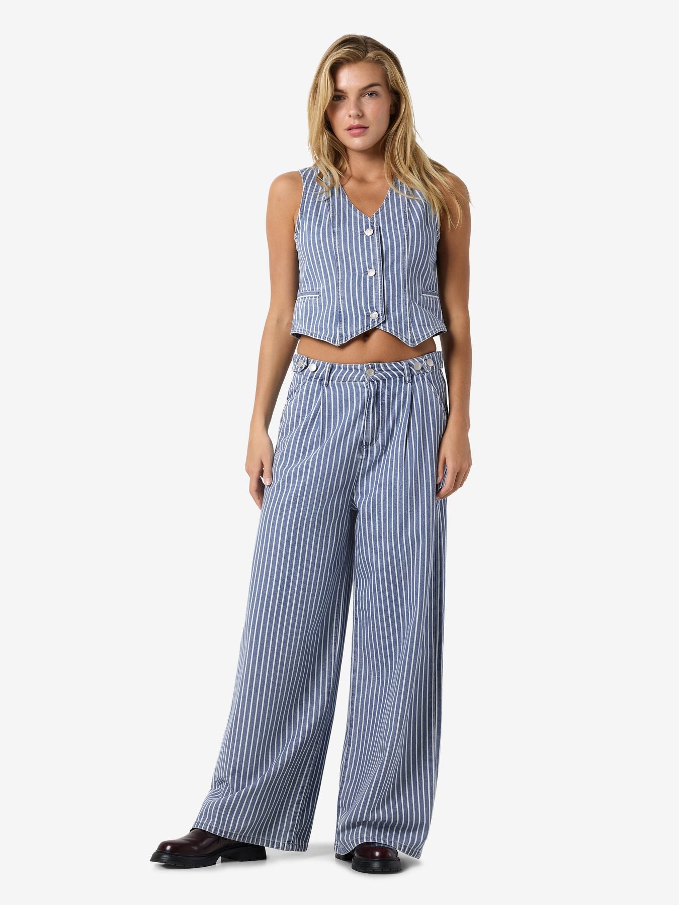NMHERA HW WIDE LEG PINSTRIPED PANTS BS00