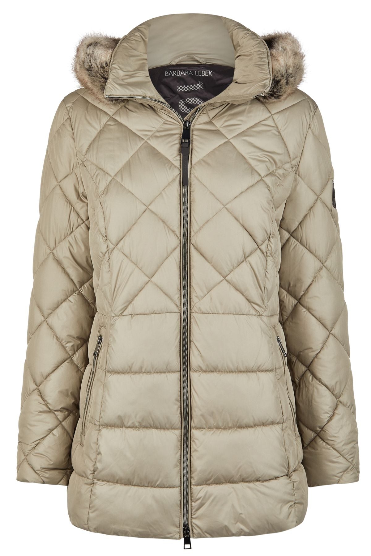 Jacke Down Free mit Kapuze und Webpelz