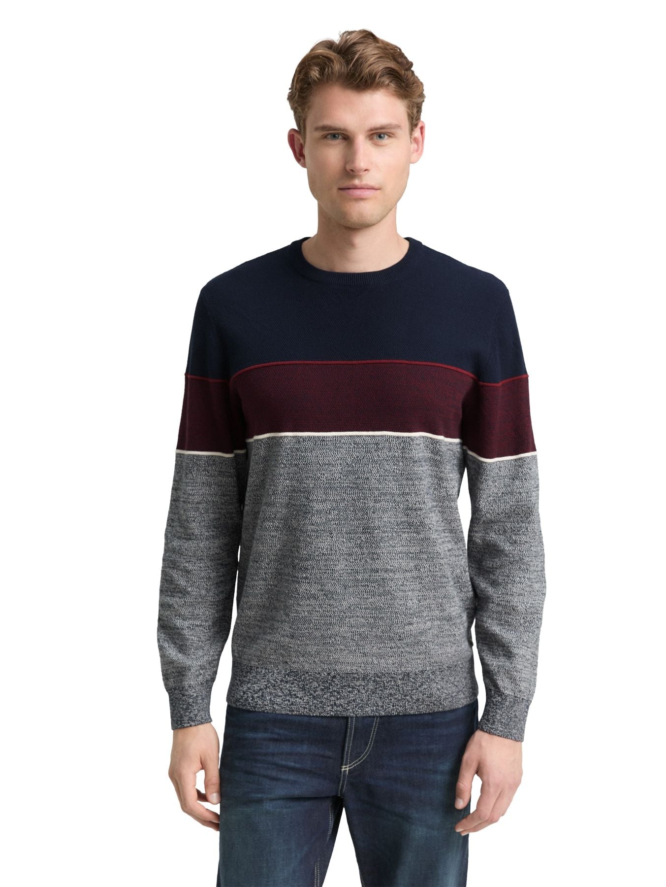 Strickpullover mit Colour Blocking
