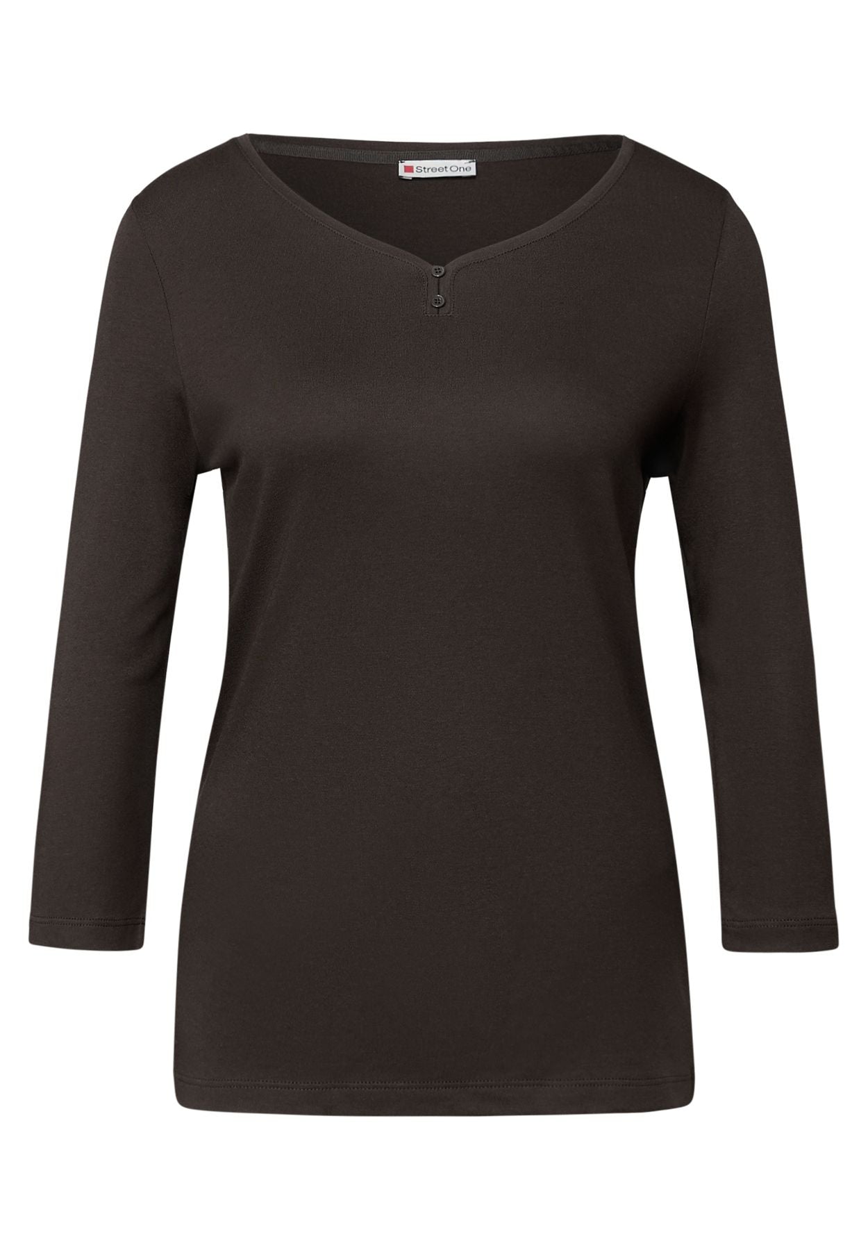 Basic Shirt mit Knopfdetail