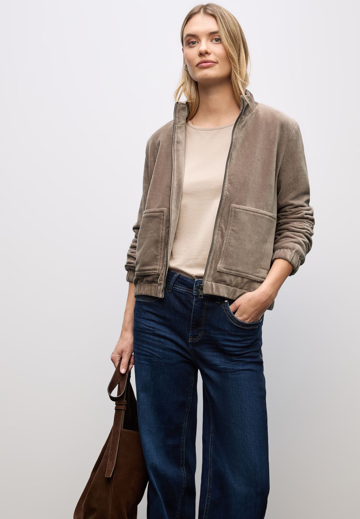 Cordjacke mit Zipper