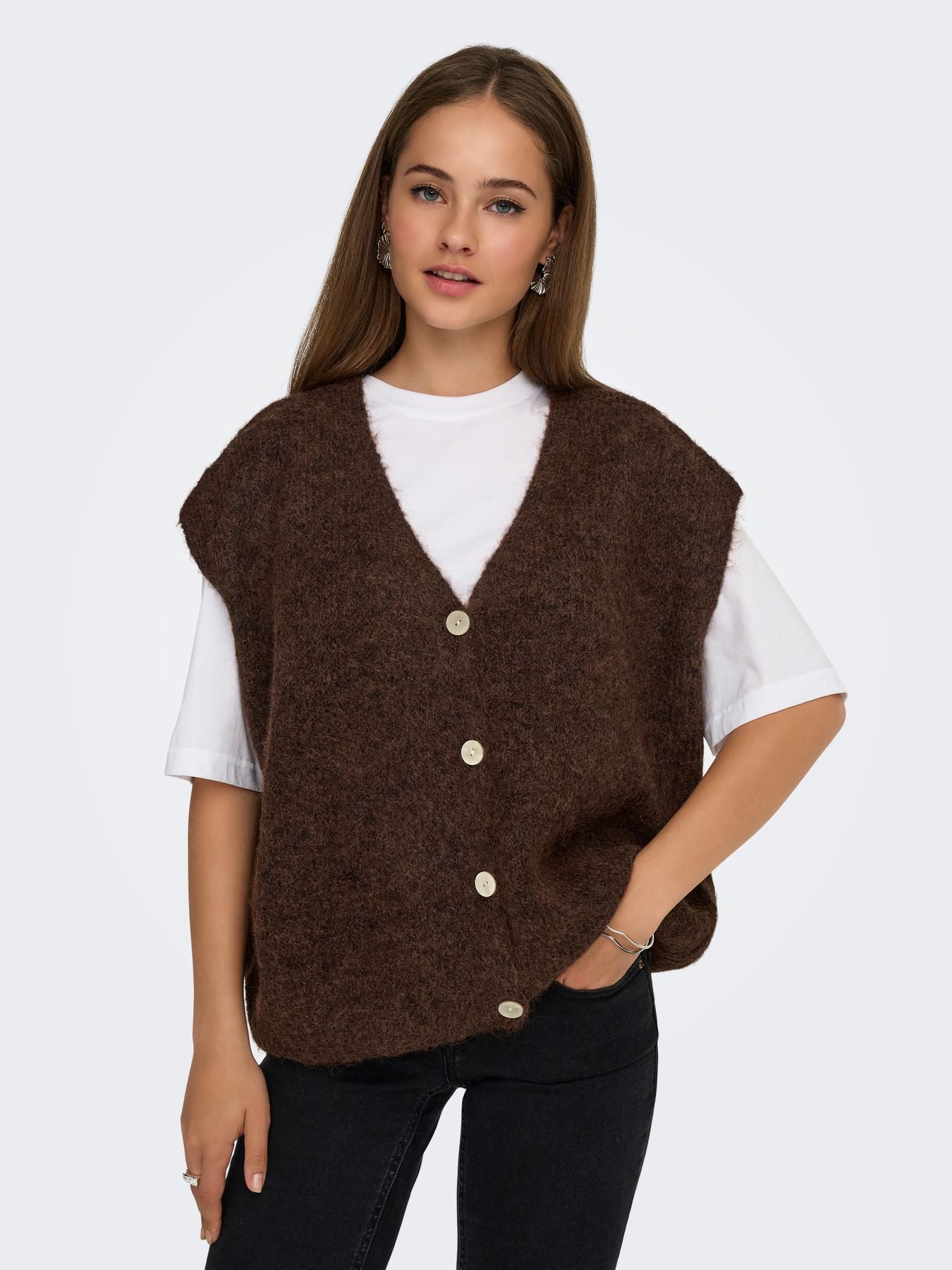 ONLAZU SL BUTTON V-NECK WAISTCOAT KNT