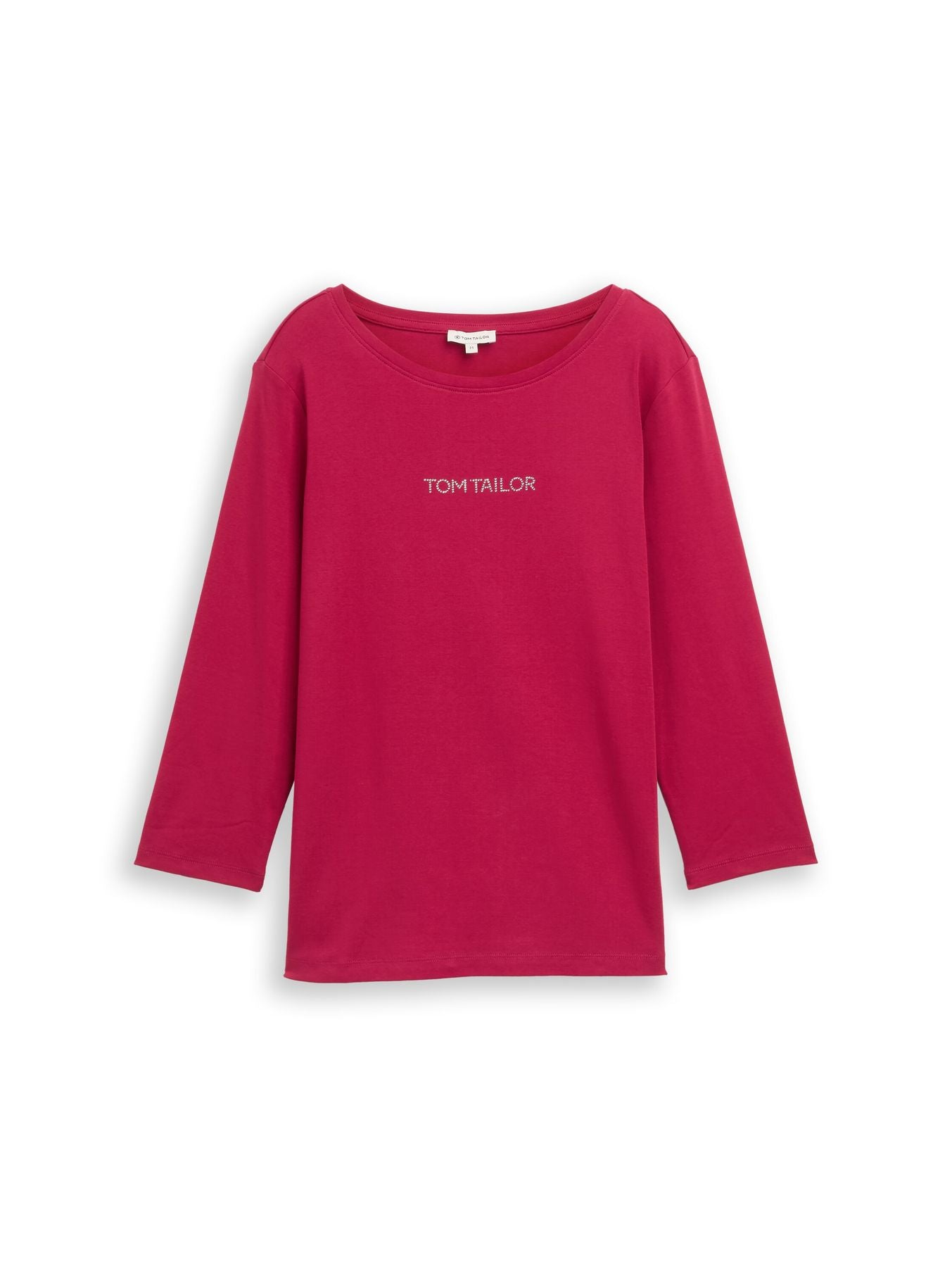 Slim Fit Langarmshirt mit Glitzer-Logo