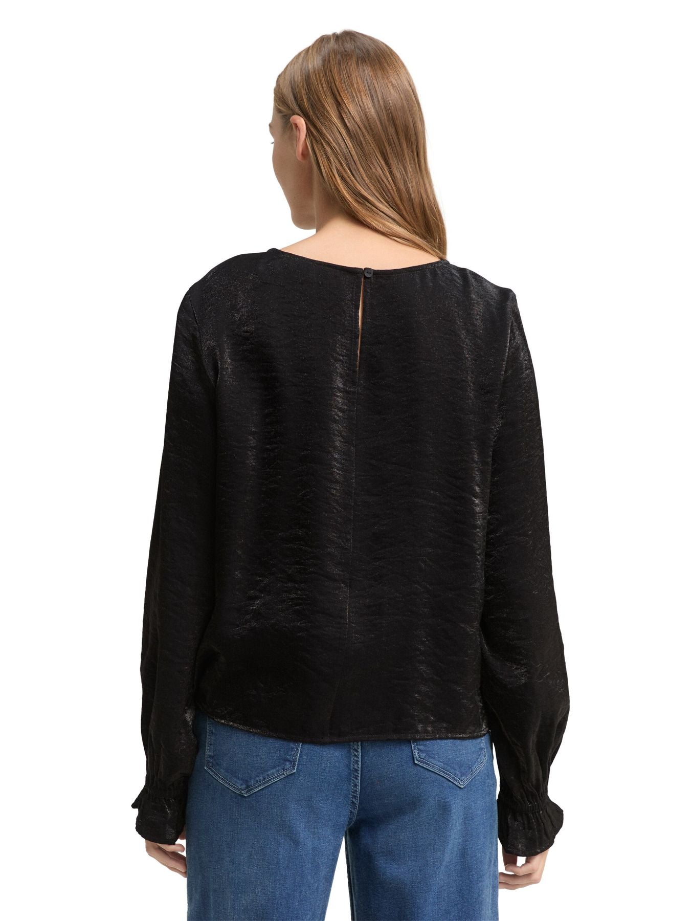 Loose Fit Bluse in Satin-Optik