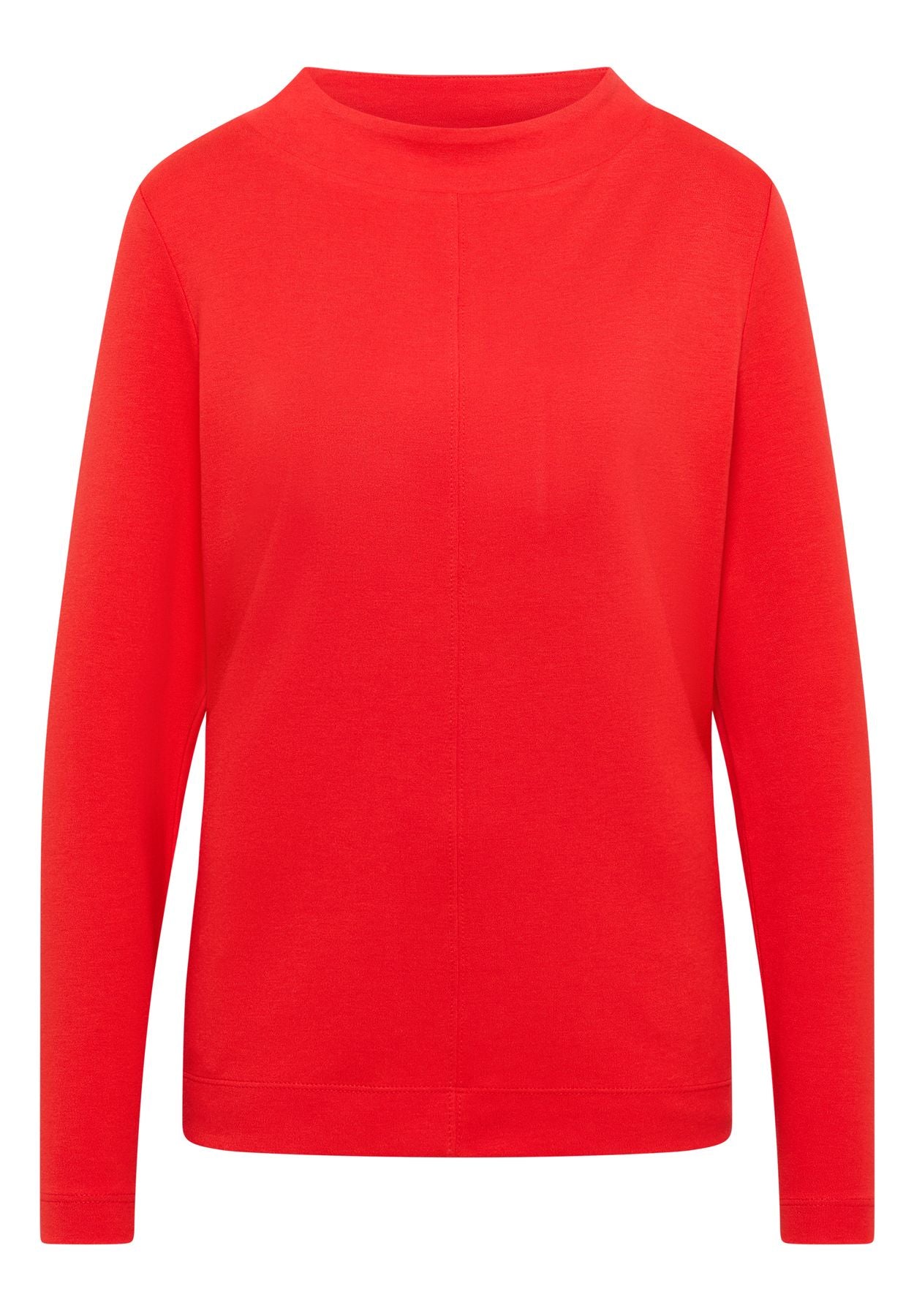 Funnelneck Shirt in Unifarbe