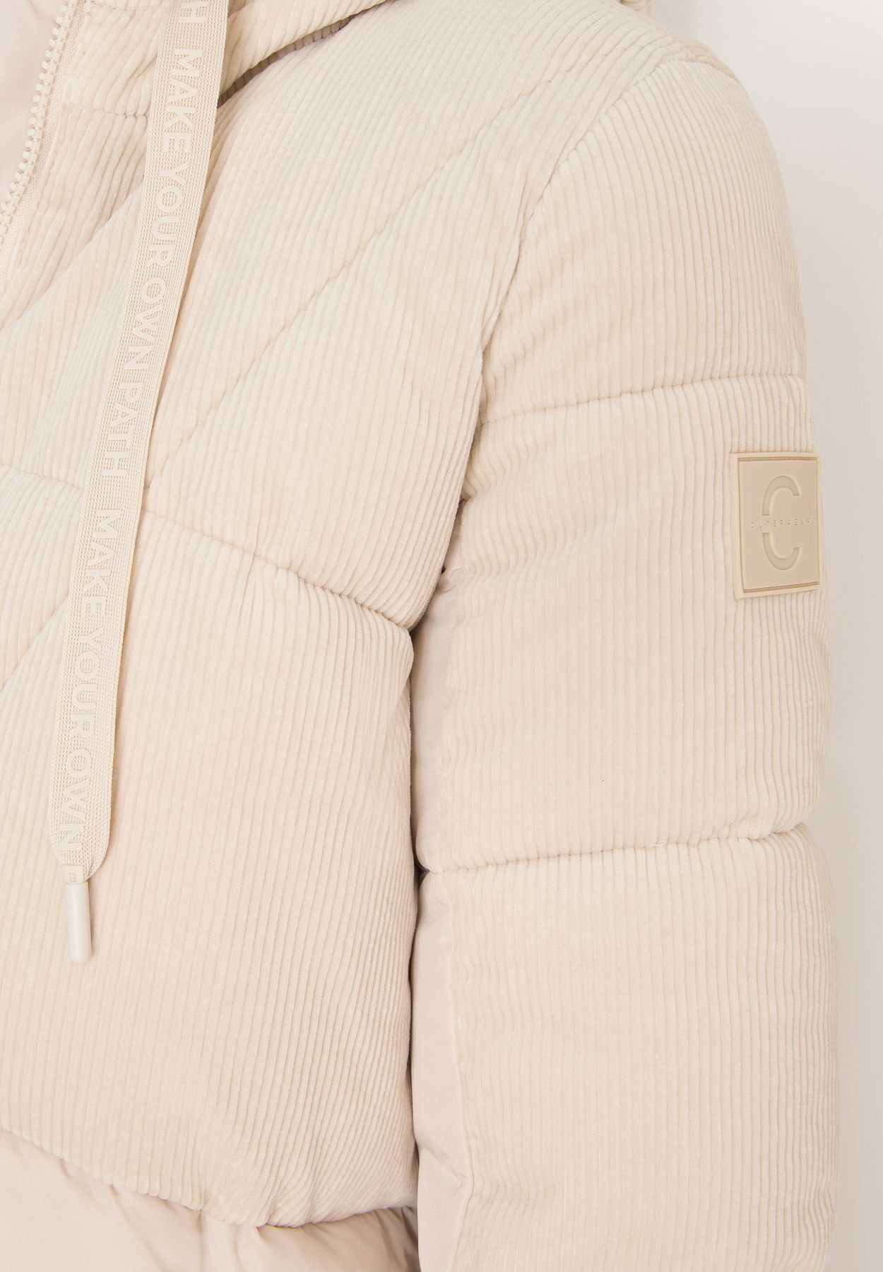 Puffer Mantel mit Cordmix