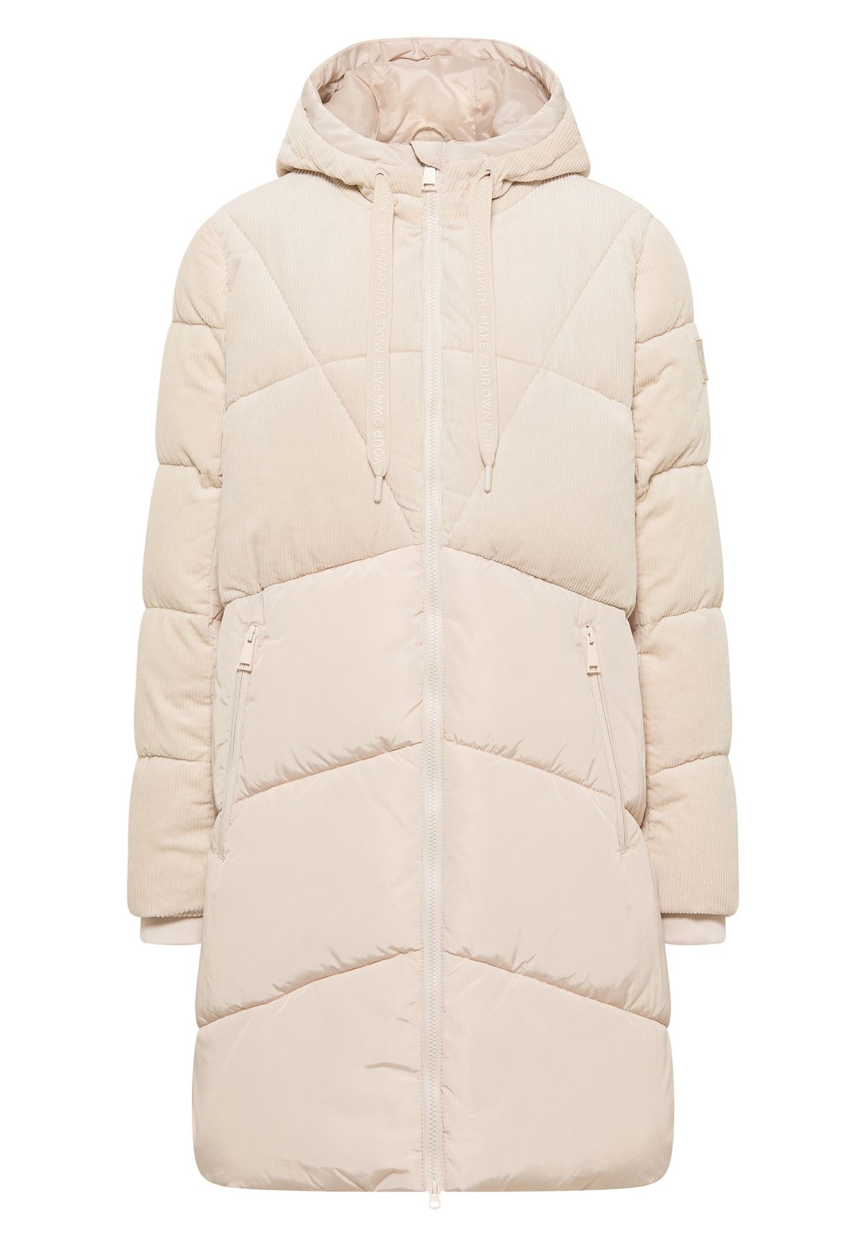 Puffer Mantel mit Cordmix