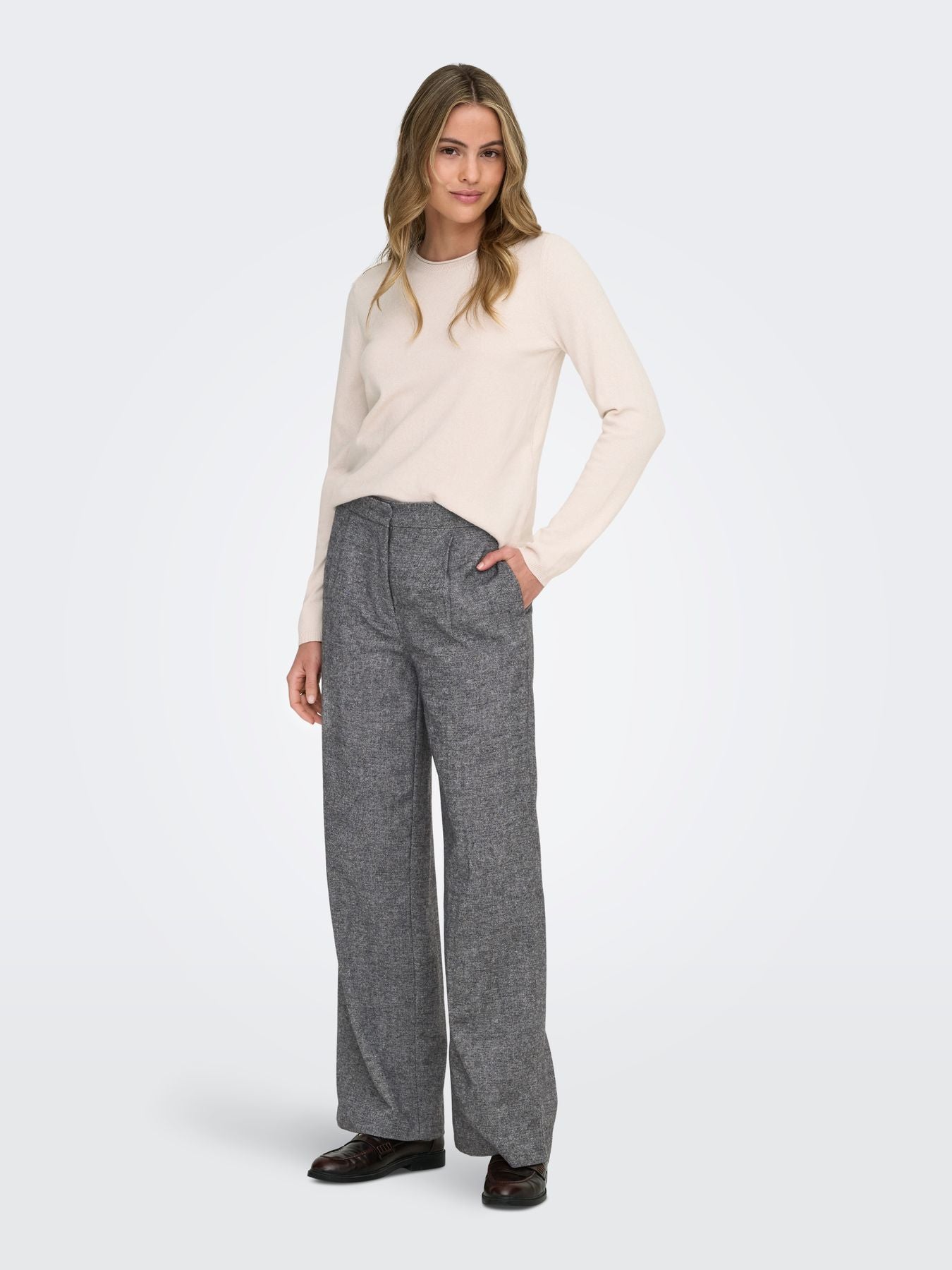 ONLBEKKA LIFE HW WIDE WOOL LOOK PANT TLR