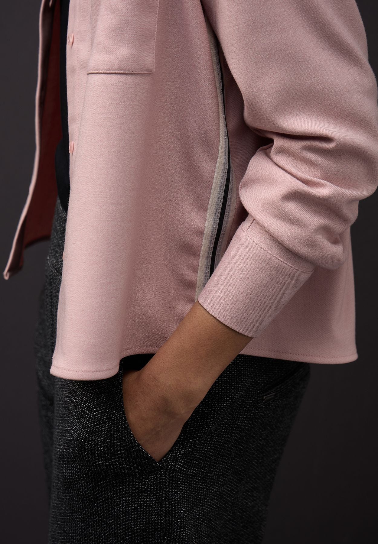 Melange Bluse mit Tape