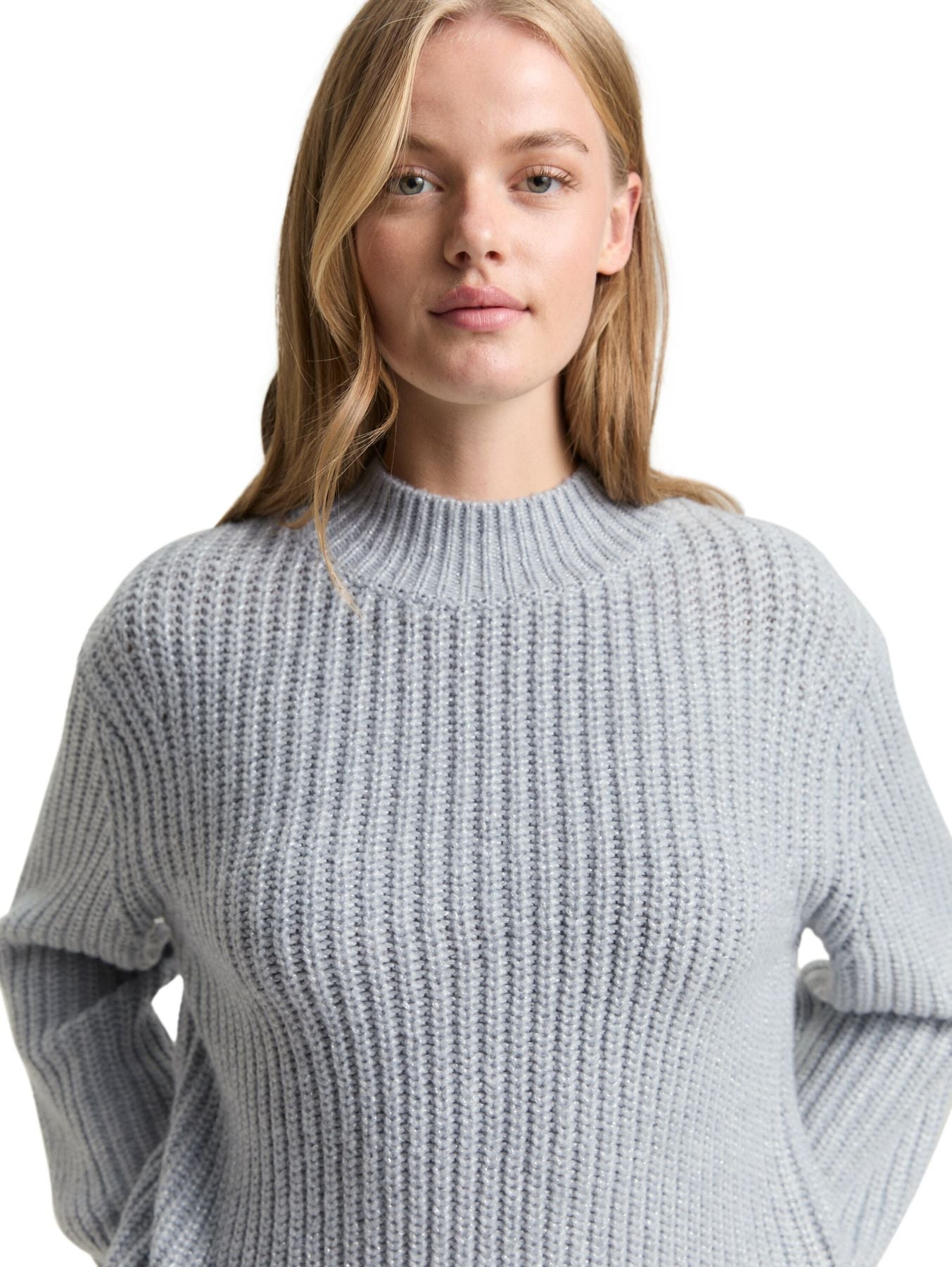Relaxed Fit Strickpullover mit Glitzer-Effekt