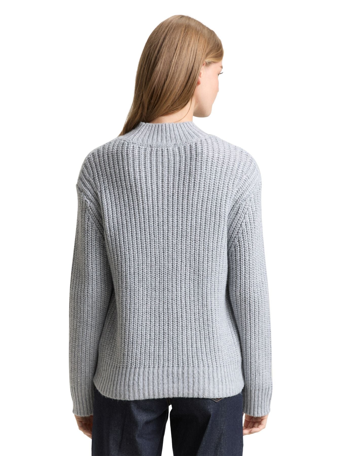 Relaxed Fit Strickpullover mit Glitzer-Effekt
