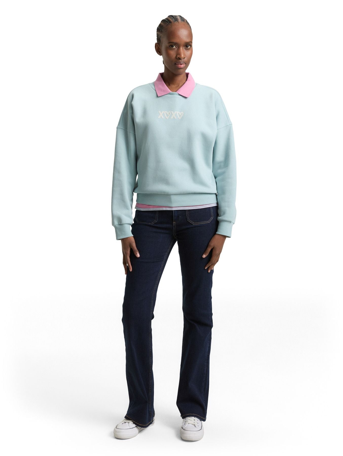 Loose Fit Sweatshirt mit Ski-Motiv
