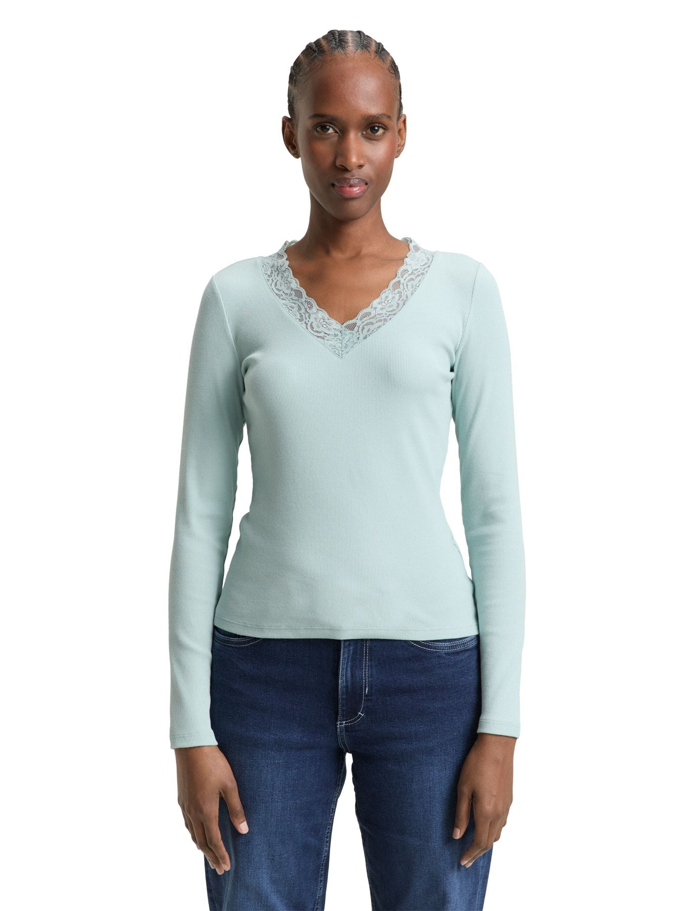 Langarmshirt mit Spitze