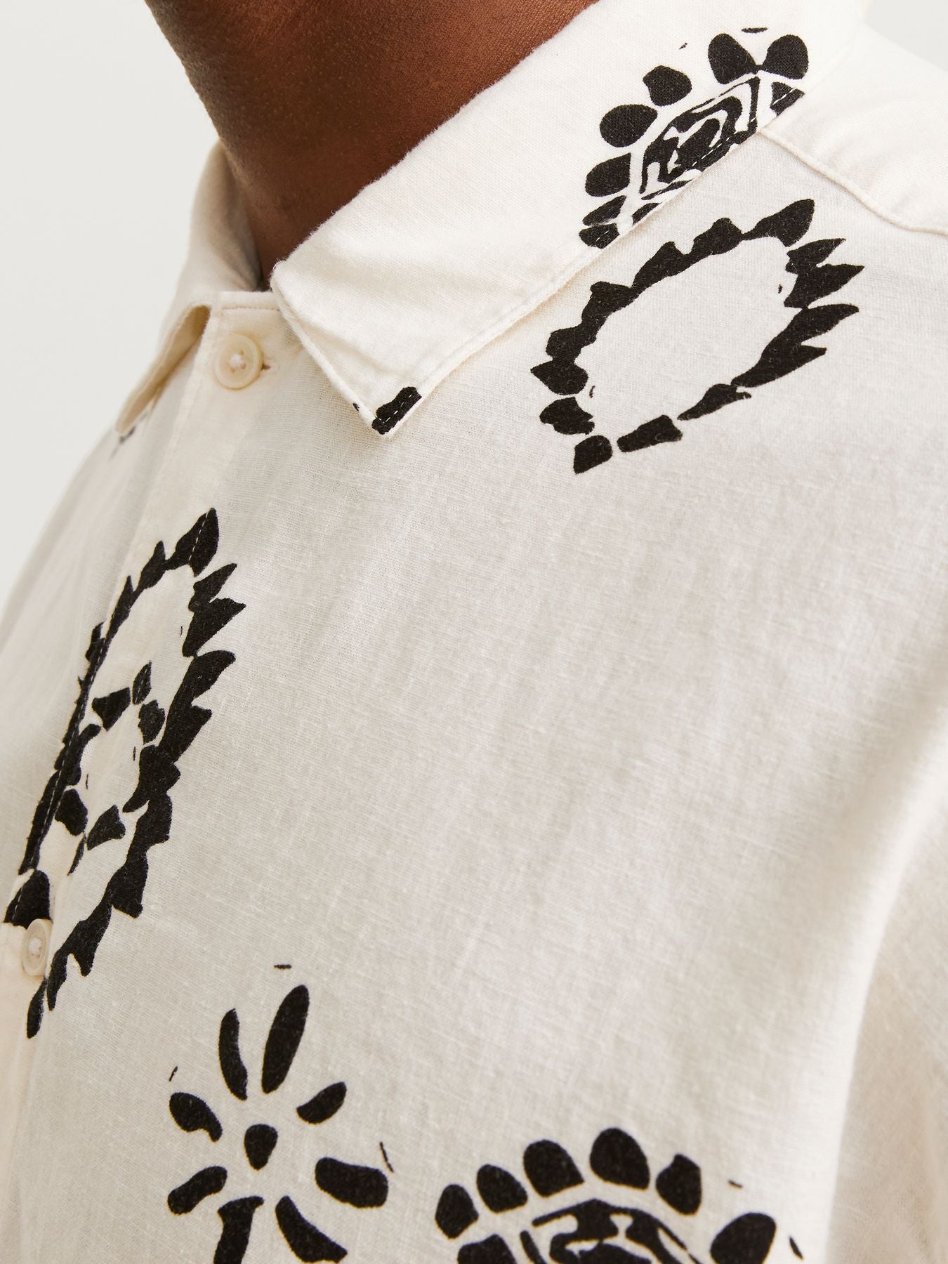 JORNOTO LINEN AOP SHIRT SS LN