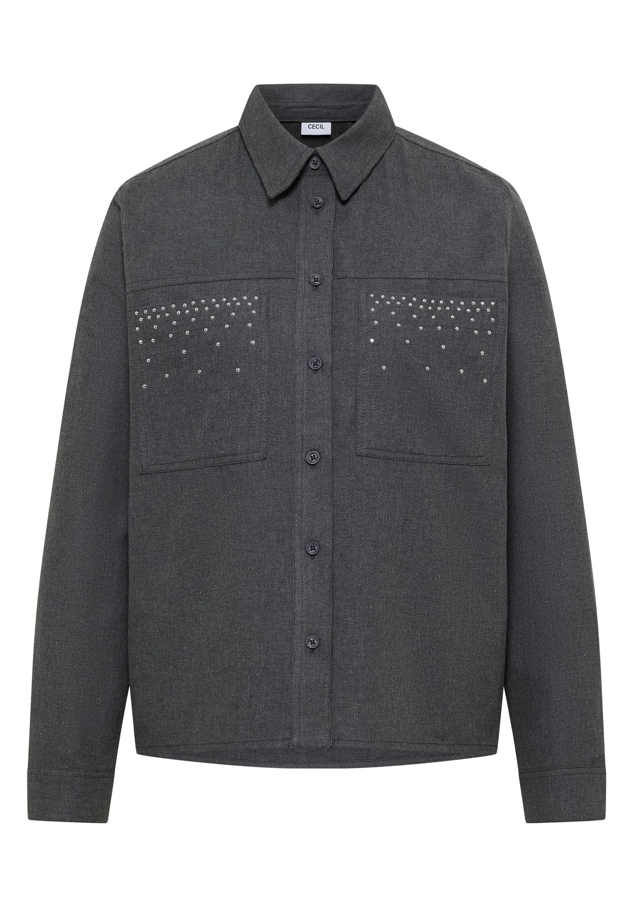 Flanellbluse mit Nieten
