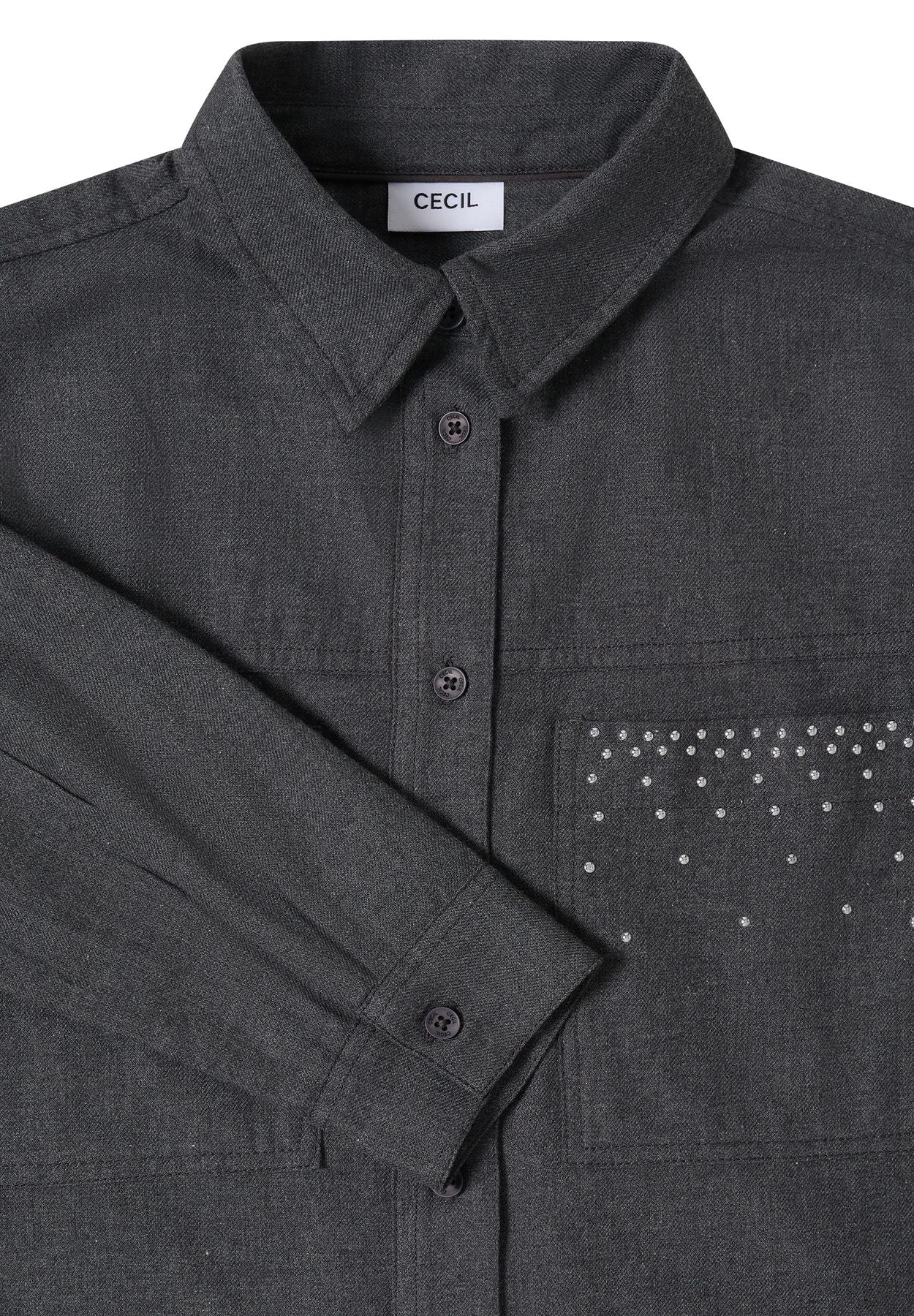 Flanellbluse mit Nieten