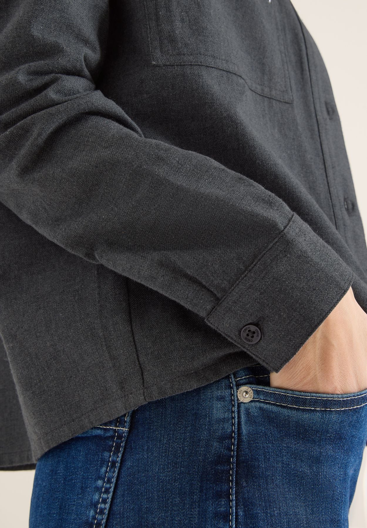 Flanellbluse mit Nieten