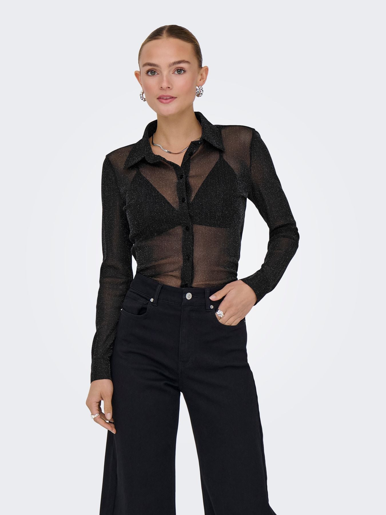 ONLMELLA L/S GLIT SHIRT WVN