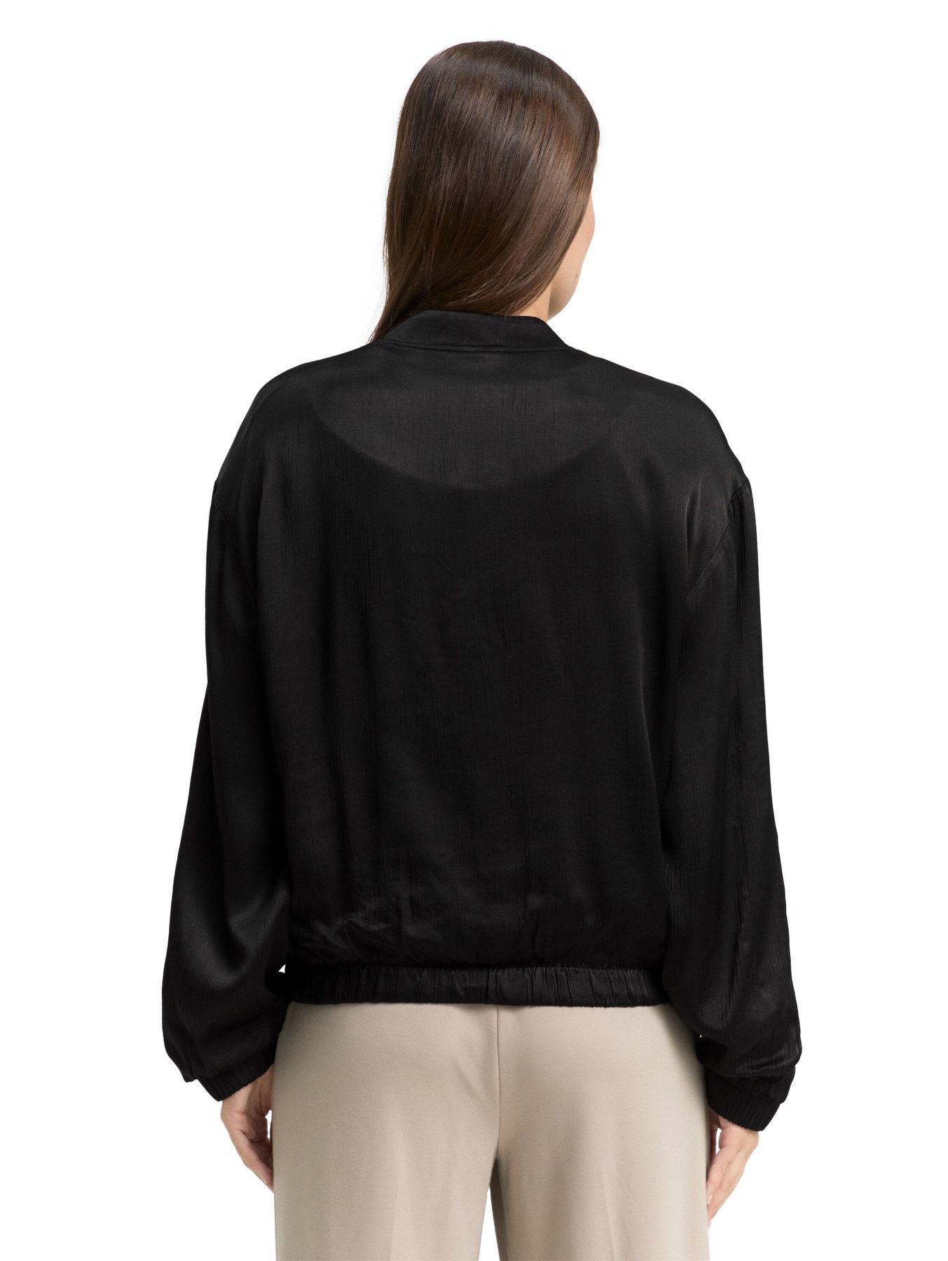 Oversize Satin Bomber Jacke