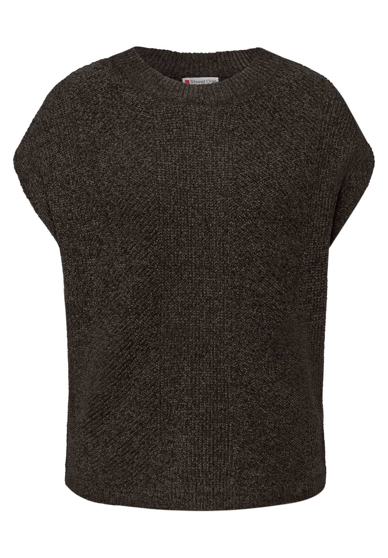 Ärmelloser Chenille Pullover
