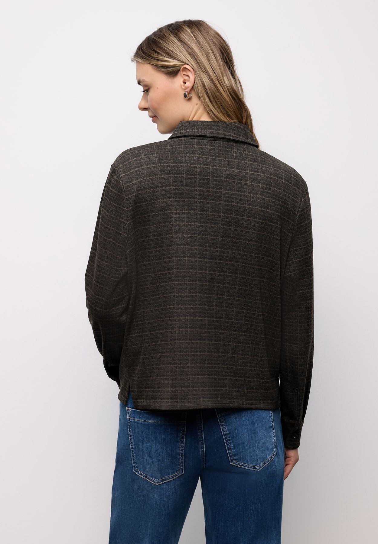 Karierte Jacquard Hemdbluse